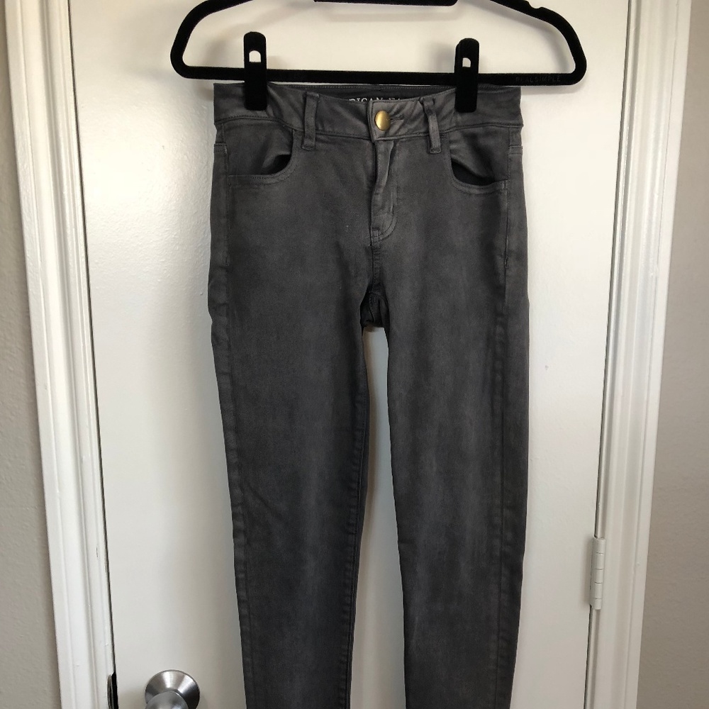 American Eagle Dark Grey Denim Stretch Skinny Jean